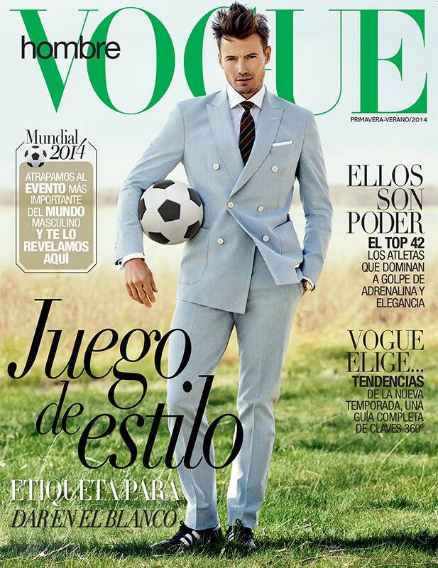 Alex Lundqvist Covers Vogue Hombre in Double Breasted Suit image Alex Lundqvist Vogue Hombre Cover 