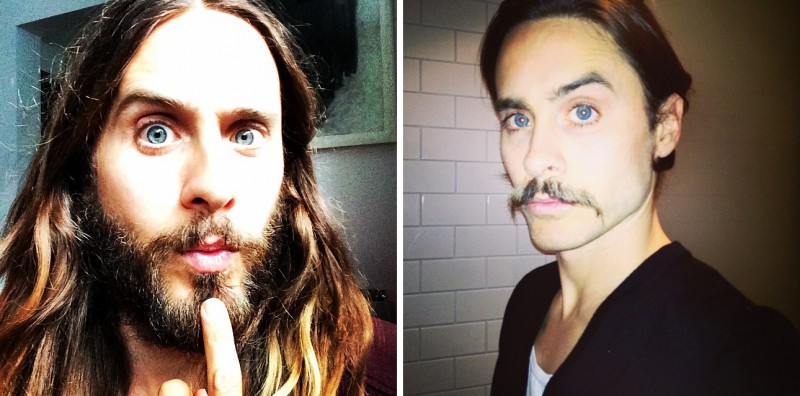 Jared Leto Debuts New Mustache image Jared Leto Makeover 800x396 
