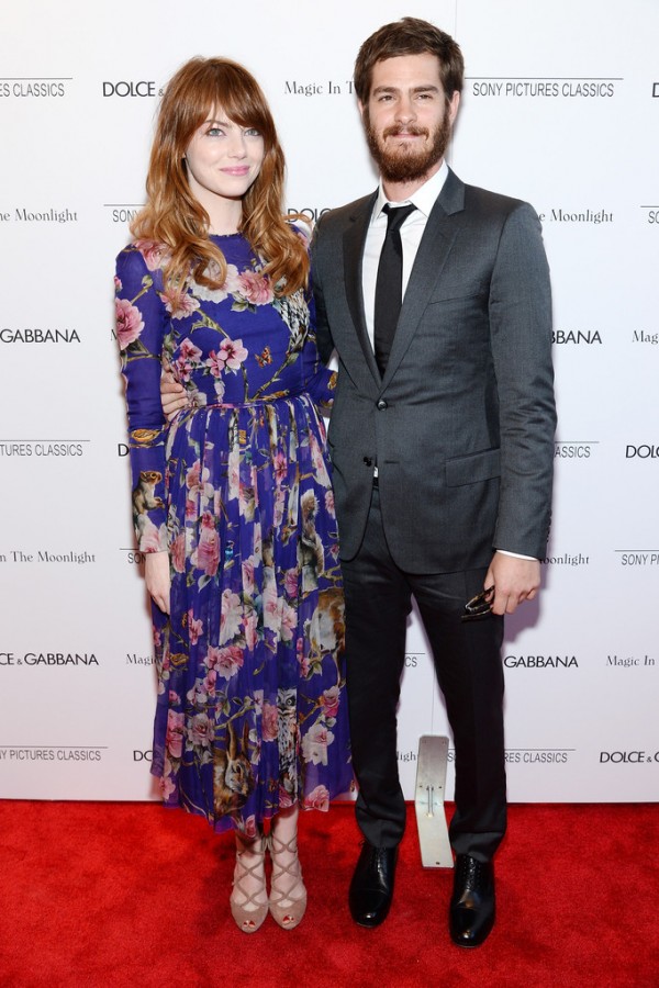 Andrew Garfield poses with girlfriend Emma Stone