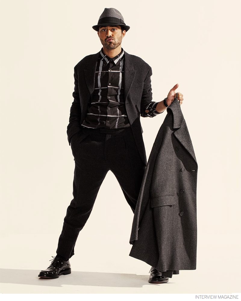 Manish Dayal Dons Dapper Tailored Styles for Interview Magazine image Manish Dayal 2014 Interview Photos 001 
