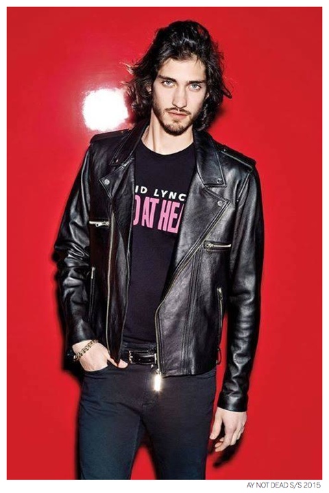 Andres Risso Rocks Leather Jackets + Slim Suiting for AY Not Dead Spring/Summer 2015 image Andres Risso AY Not Dead Spring Summer 2015 001 