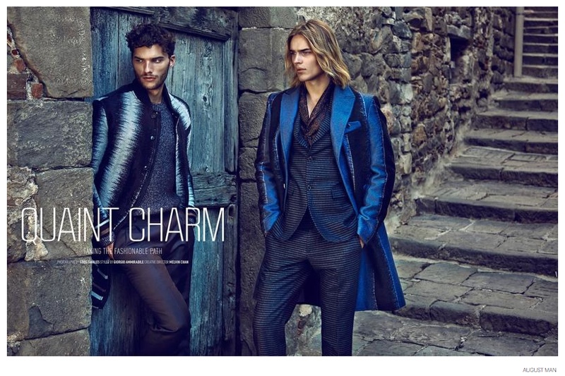 Ton Heukels + Aurelien Muller Step Out in Luxe Fall Fashions for August Man image August Man Fashion Editorial 001 