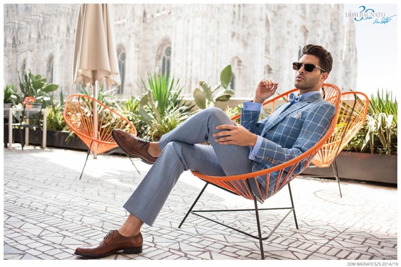 Dom Bagnato Travels to Milan to Highlight Italian Inspired Suiting for Spring/Summer 2015 Campaign image Dom Bagnato Spring Summer 2014 15 Campaign Fine Mens Suiting 001 800x533 