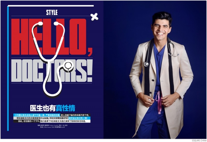 Hello Doctors! British Doctors Model Dunhill Fall 2014 for Esquire China image Esquire China Doctors Fashion Editorial 001 800x549 