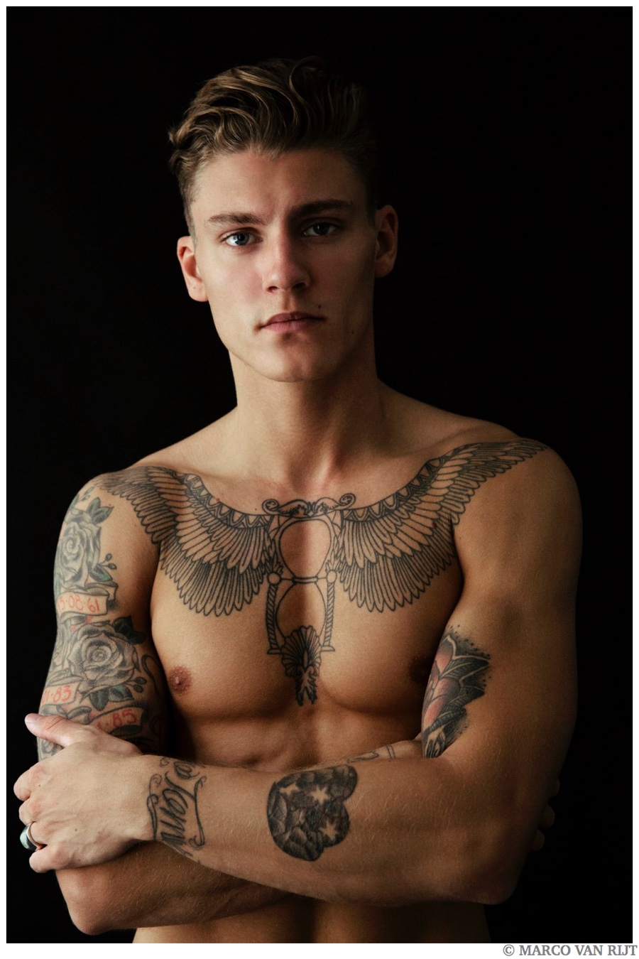 Mikkel Jensen Shirtless Tattoo Model Photo Shoot 2014 005