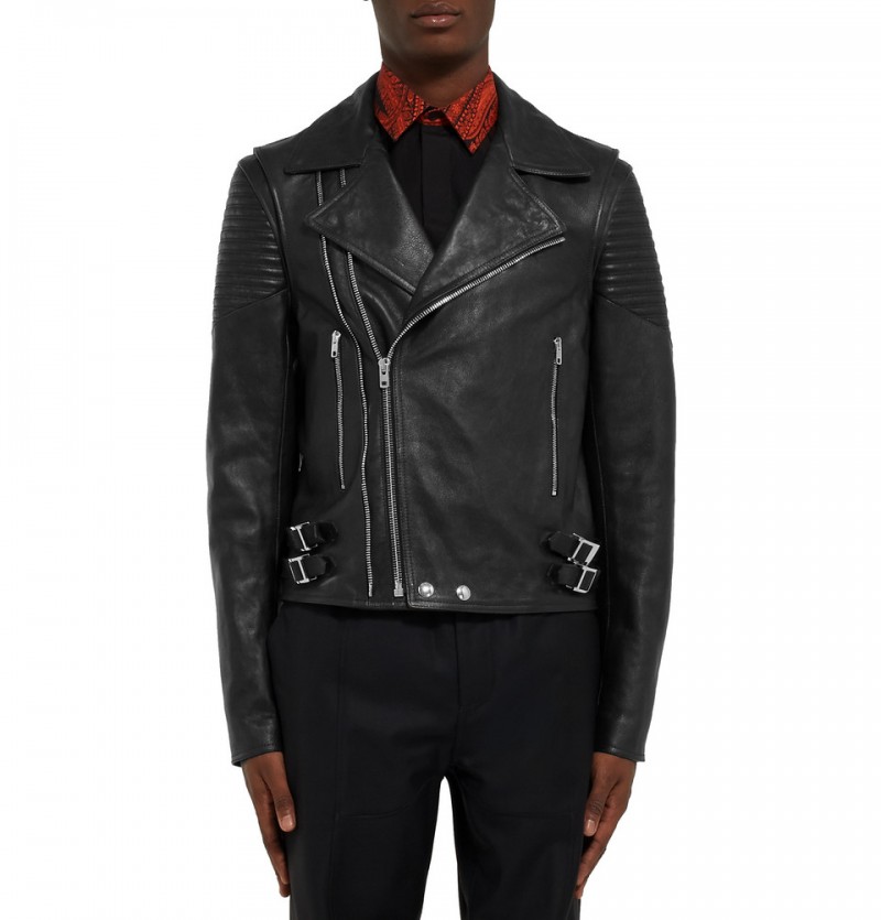 Men S Black Leather Biker Jackets Spring 2017 Edition Burberry Brit Leather Biker Jacket Givenchy Zip Off Sleeves