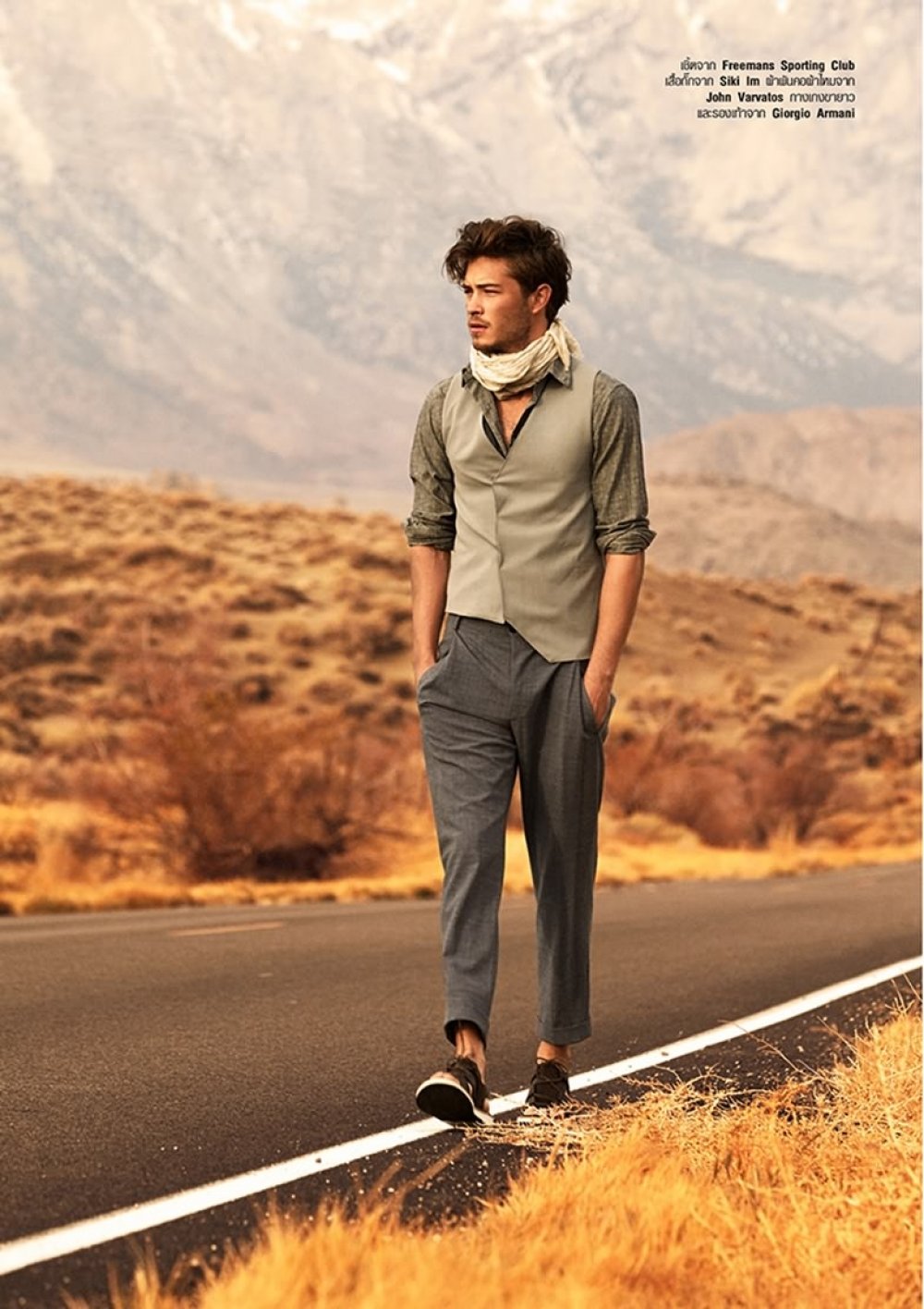 Francisco Lachowski Hits the Desert for Harper's Bazaar Men Thailand