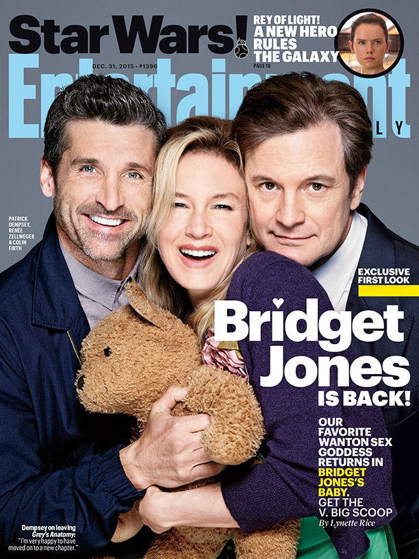 Patrick Dempsey, Renee Zellweger and Colin Firth cover the latest issue of Entertainment Weekly, promoting Bridget Jones' Baby.