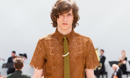 Burberry updates the short-sleeve shirt with a fashion-forward lace spin.