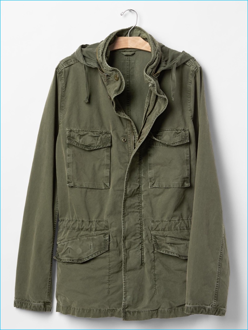 gap waxed military jacket