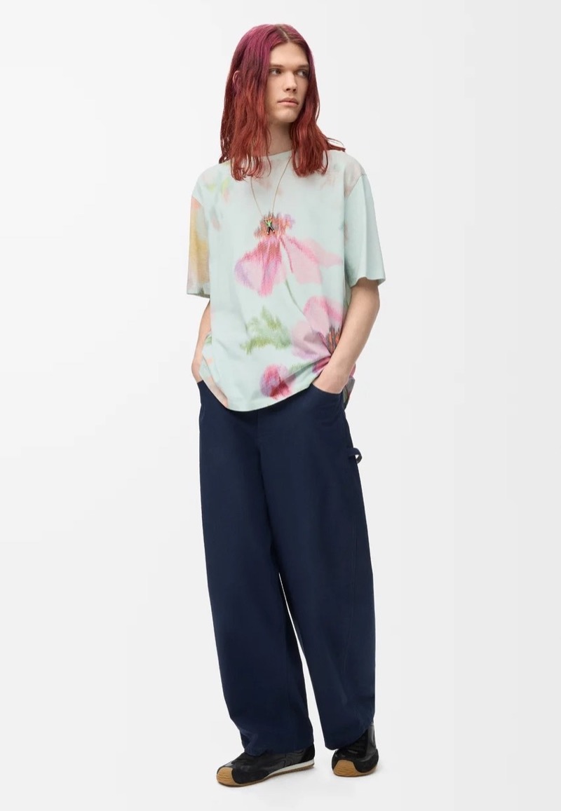 boho grunge fashion LOEWE floral print T-shirt