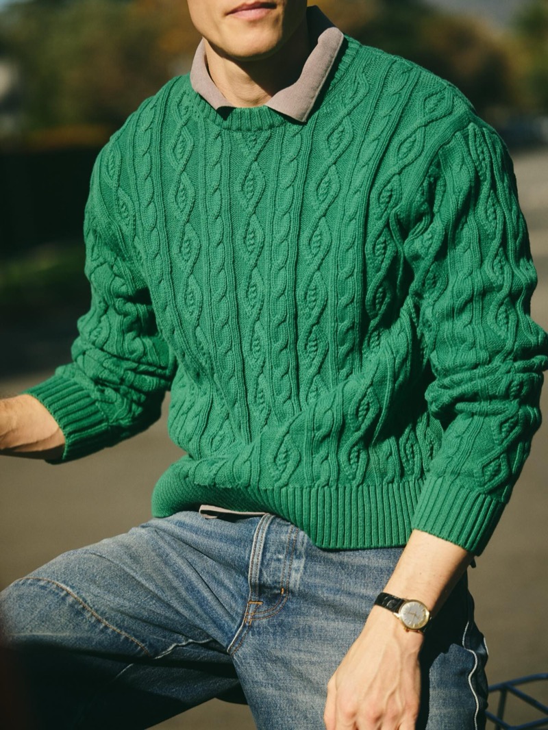 Alex Mel Aaron Cable jacket in green