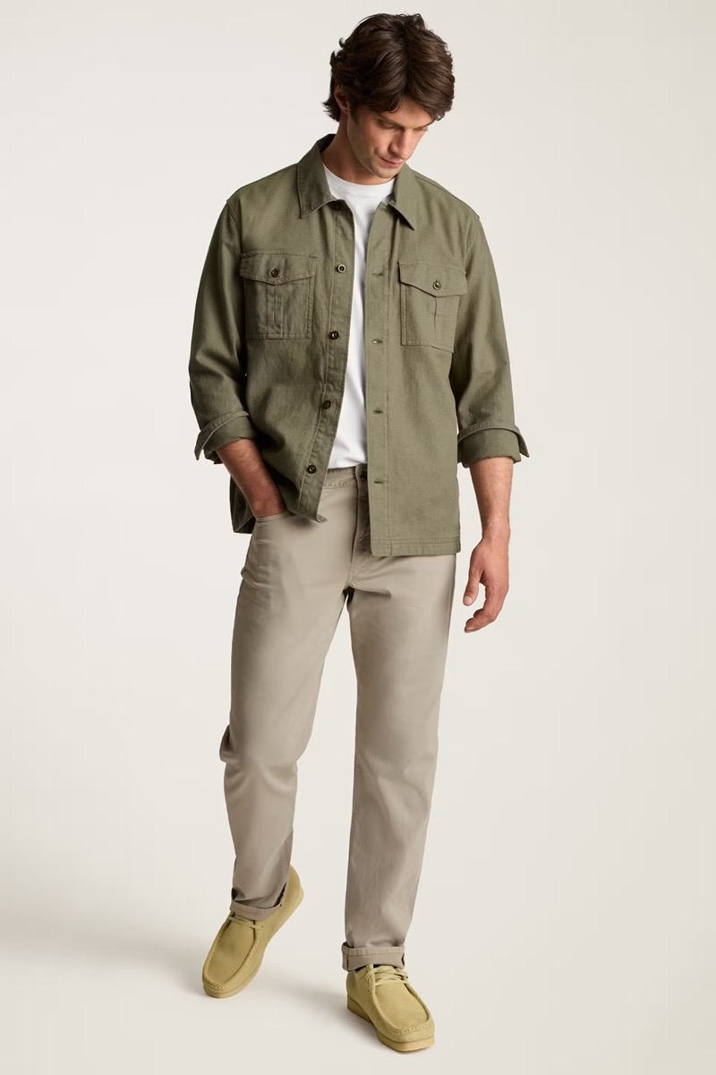 Breathable layers and earth tones bring fisherman style into summer form.