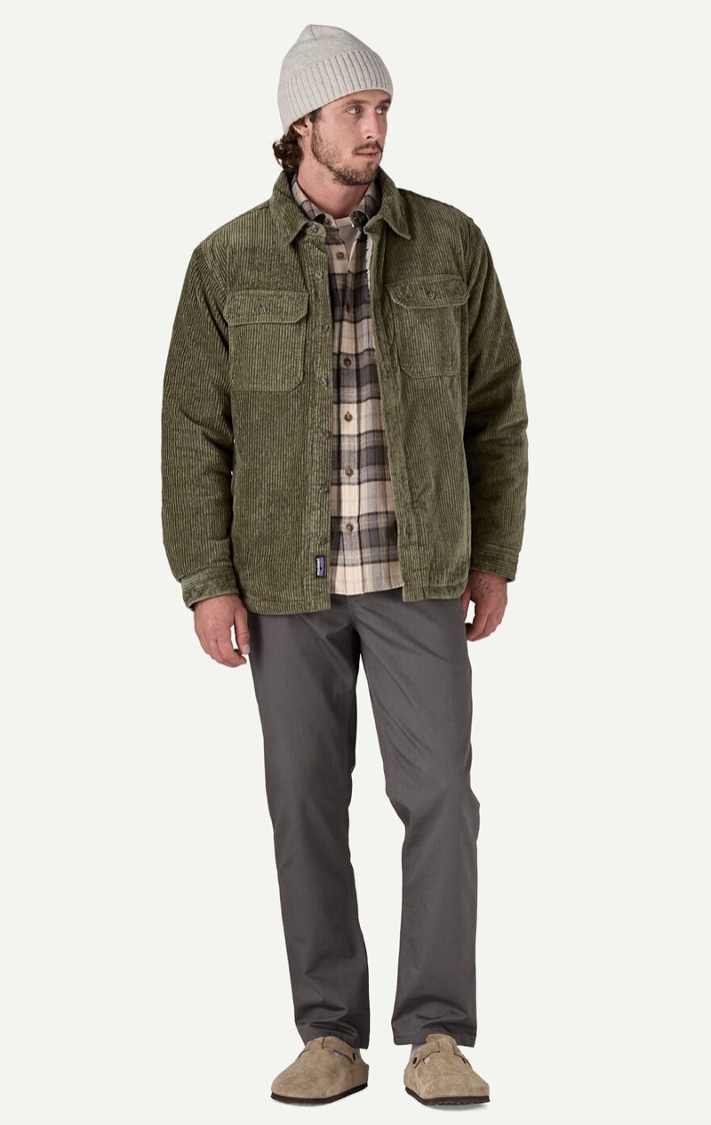 Corduroy layers and muted plaids channel a rugged, cold-weather take on fisherman heritage.