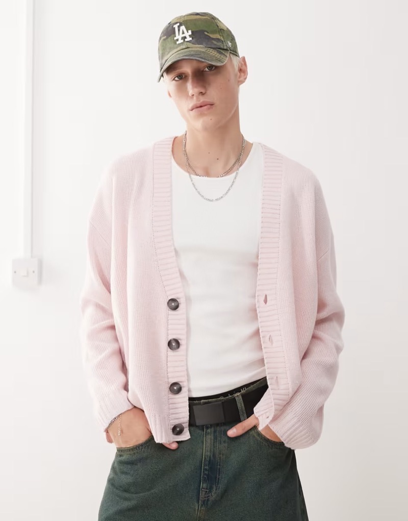 Bring a casual attitude to the cardigan look with a simple tank top.
