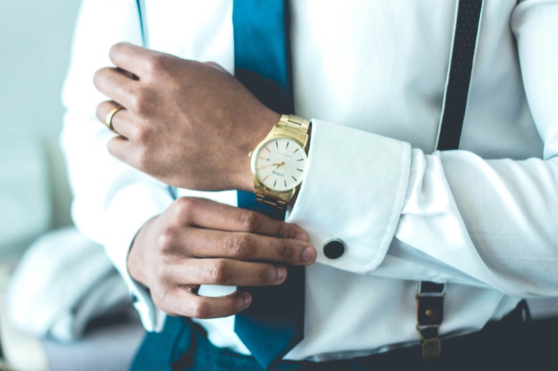 french cuff with cufflink