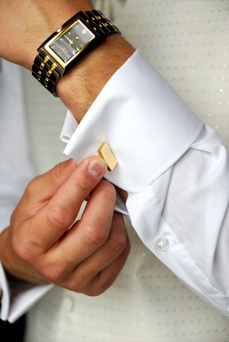 gold cufflink
