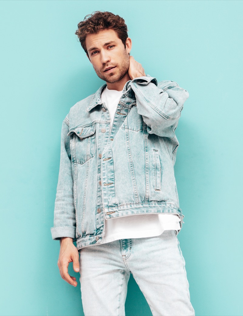 Hand on Neck Male Model Pose