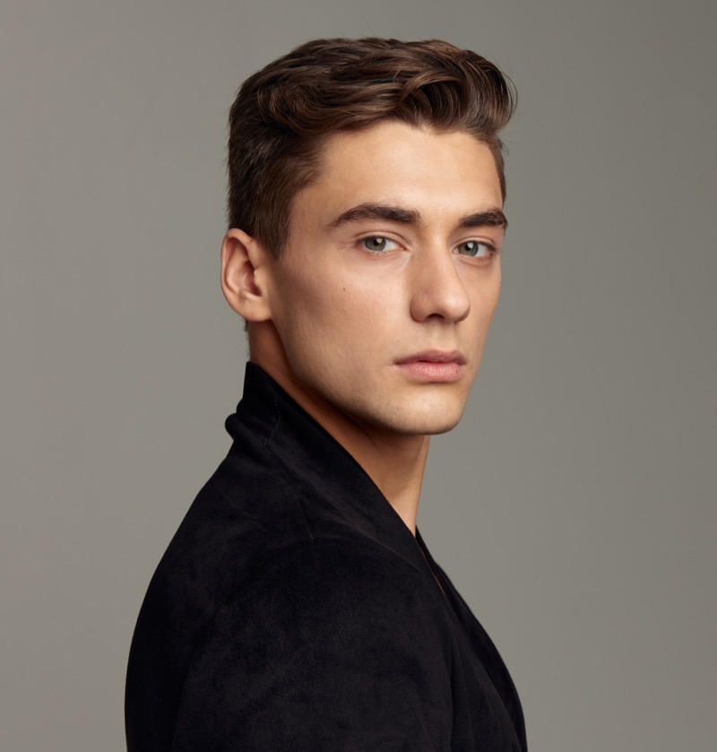 Side Profile Gaze Male Model Pose