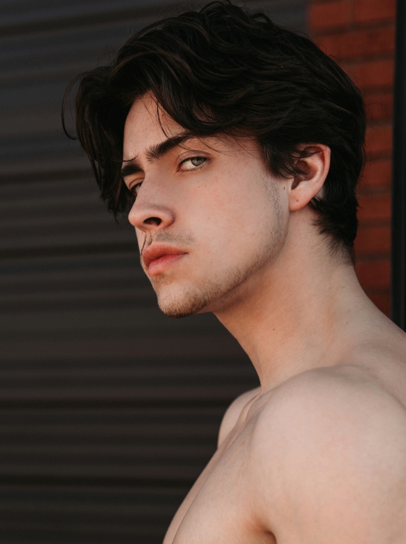 male model headshot side profile