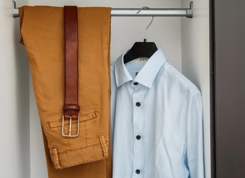 Male clothes in the closet