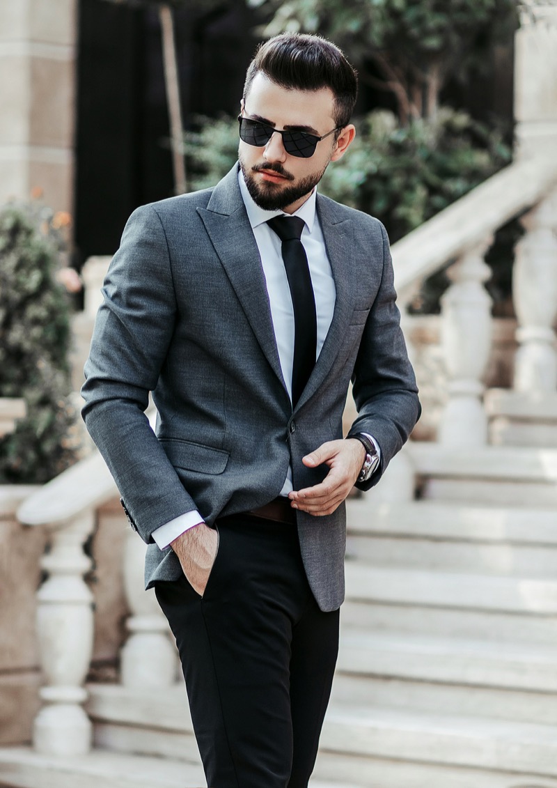 grey blazer timeless style men