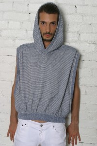 sleeve less hoodie front view