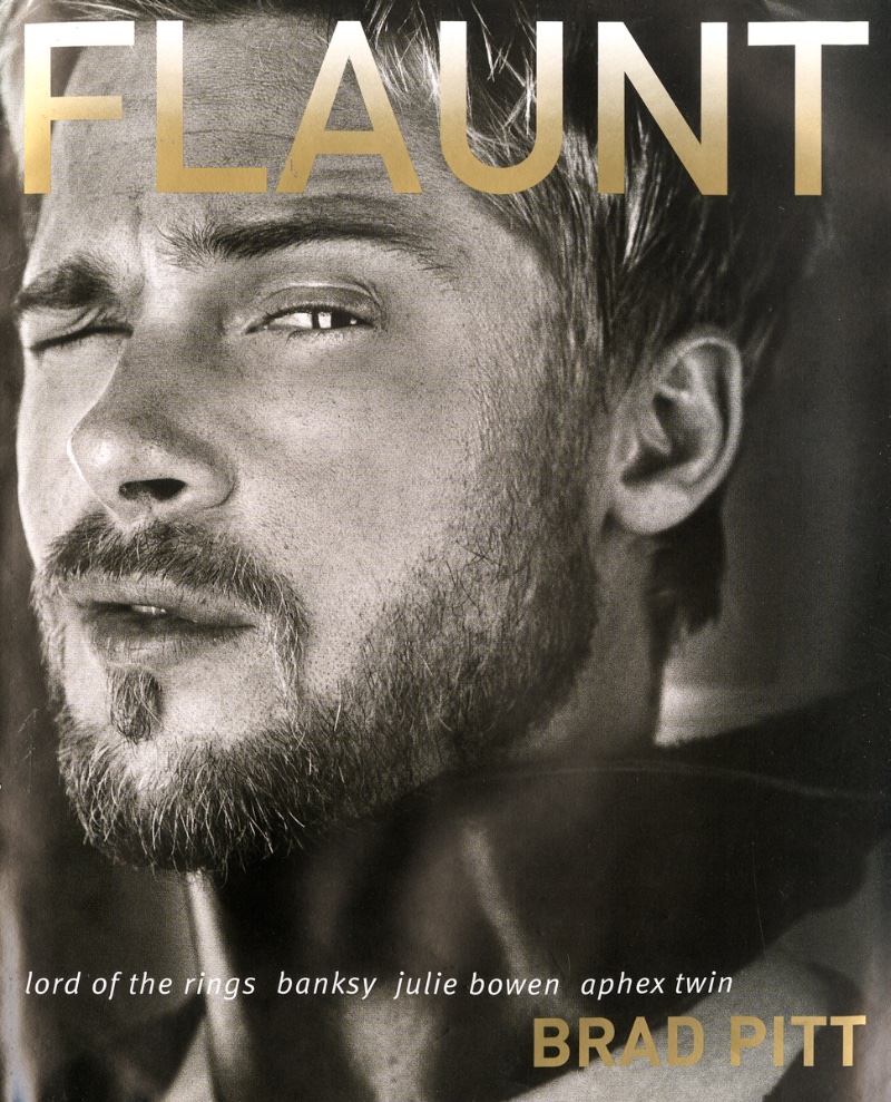 Brad Pitt covers the December 2001/January 2002 issue of Flaunt magazine.