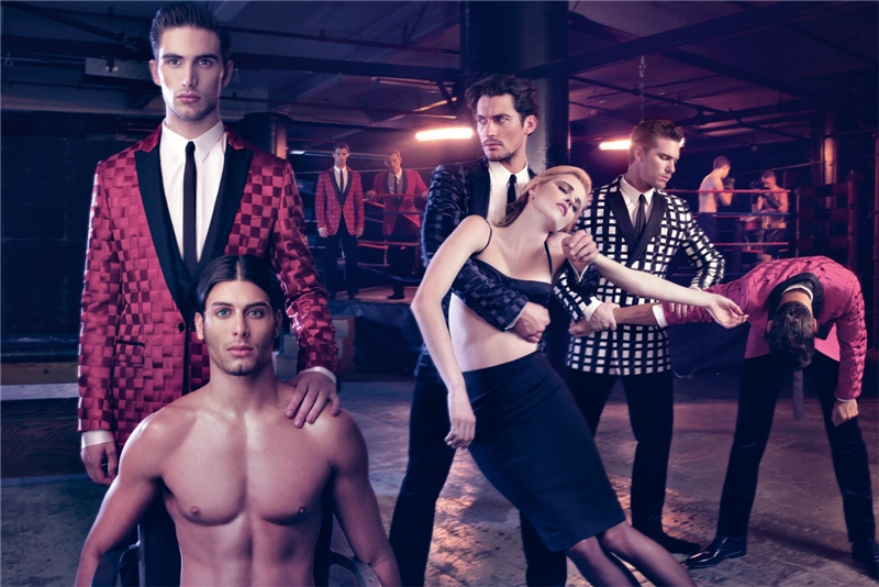 Pictured shirtless, Jesus Luz stars in Dolce & Gabbana's fall-winter 2009 campaign. Julien Quévenne, David Gandy, and Adam Senn also appear in the advertisement.