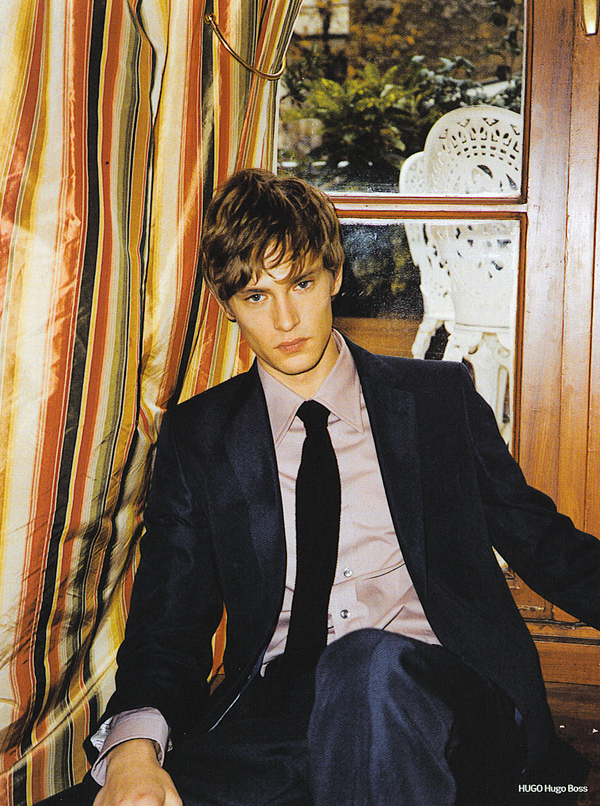 A scanned magazine tear featuring Mathias Lauridsen photographed by Pierre Bailly (2009)