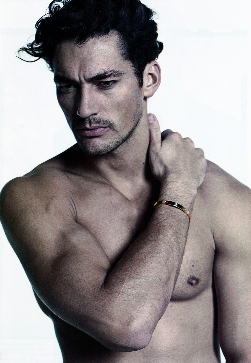 A shirtless David Gandy graces the pages of L'Officiel Hommes