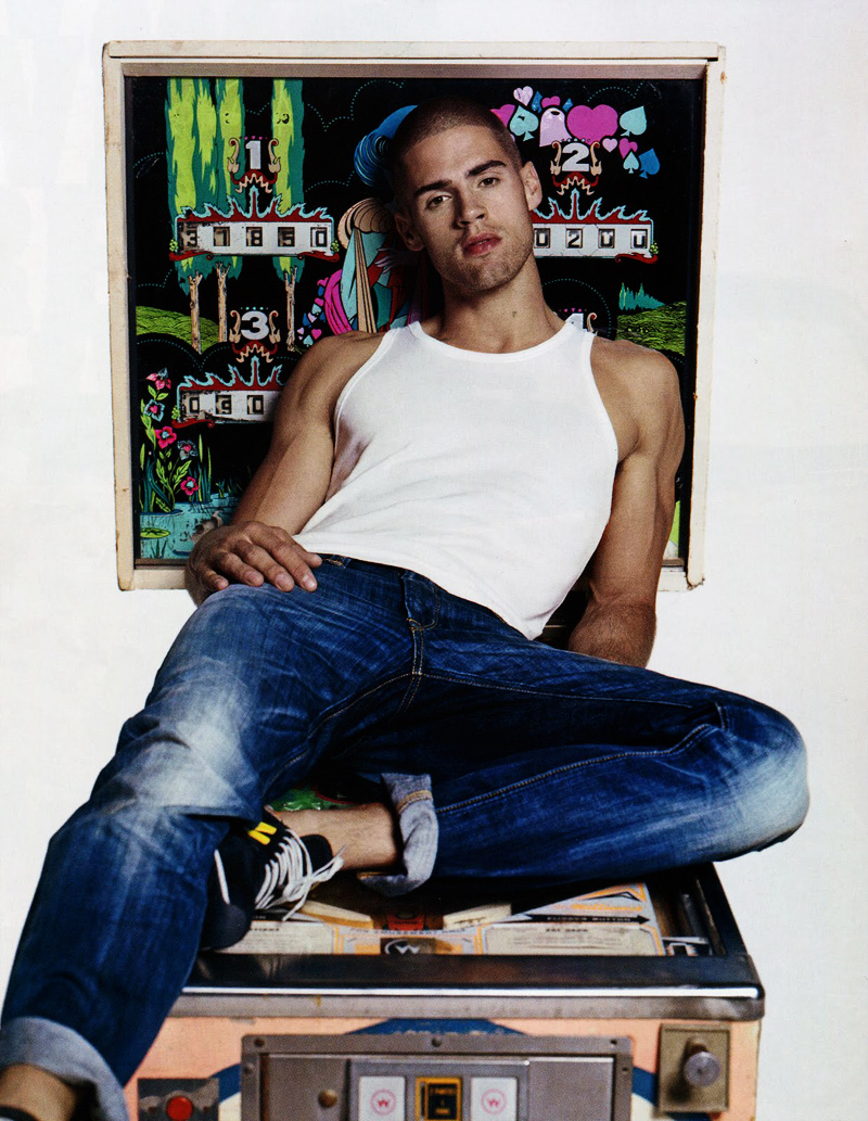 Leading model Chad White goes casual in jeans for L'Officiel Hommes