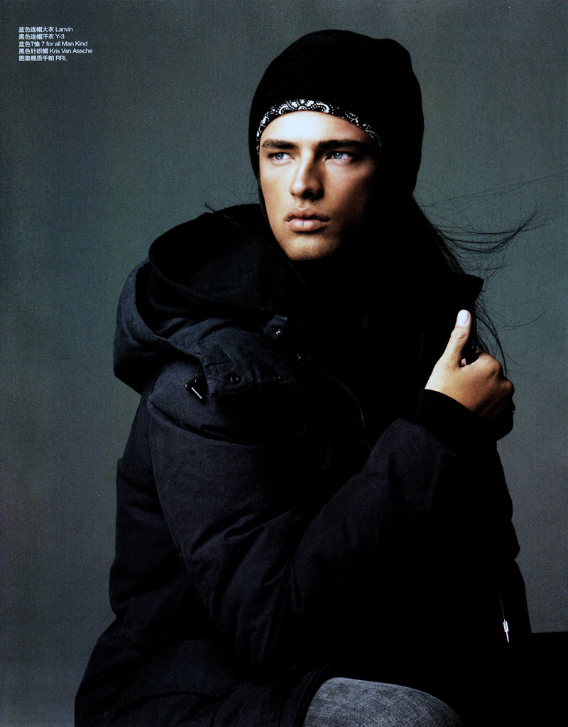 Sean O'Pry by Dusan Reljin in Meisel's Coat for Men's Vogue China Fall 2010