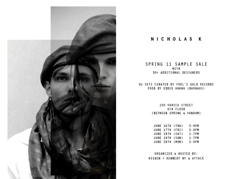 Nicholas K Spring Sample Sale
