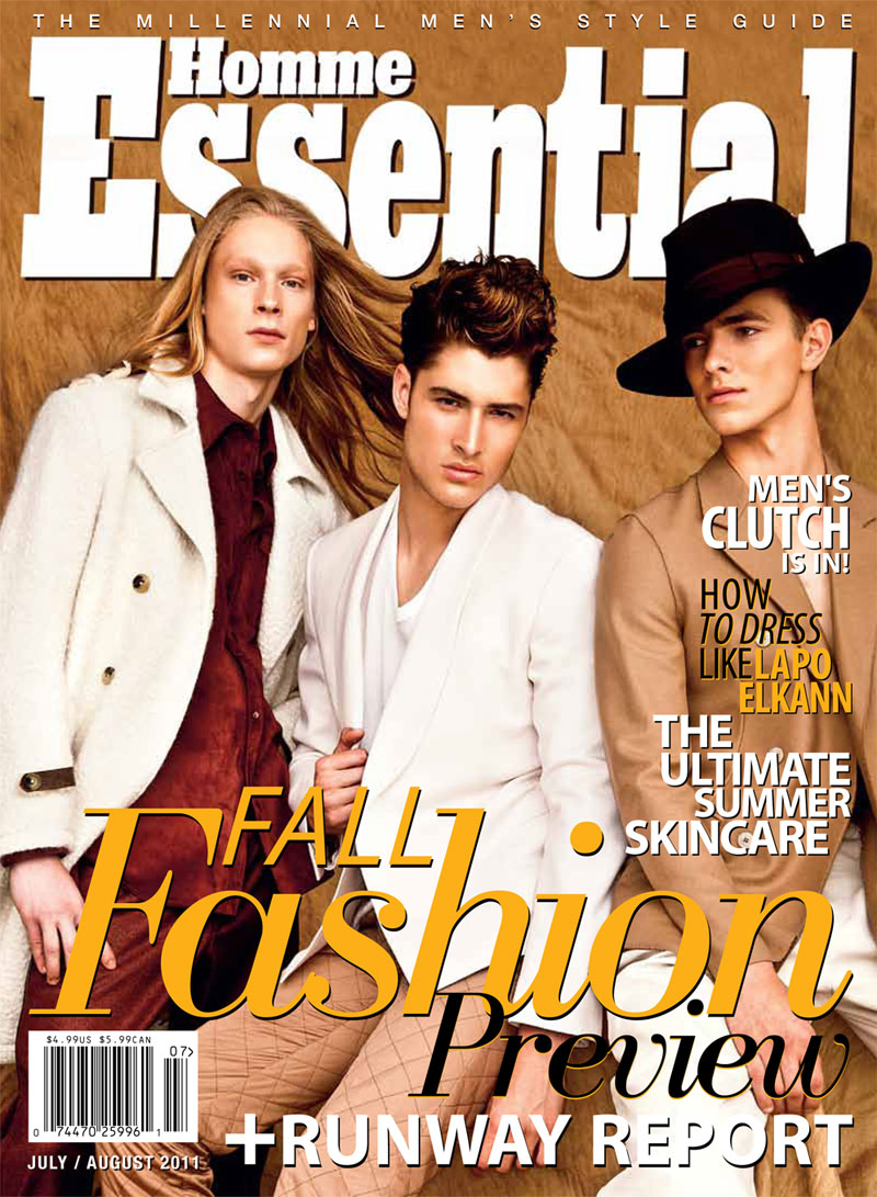 Eugeniy Sauchanka, Michael Wozniak & Cody Morrison by Eli Schmidt for Essential Homme July/August 2011