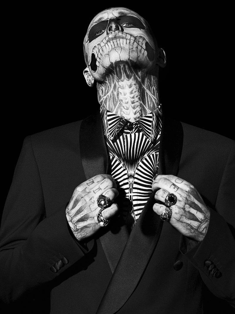 Rick Genest by Aline & Jacqueline Tappia for GQ Italia