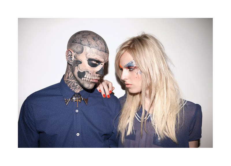 Andrej Pejic & Rick Genest by Marcelo Krasilcic for Auslander Spring 2012 Campaign
