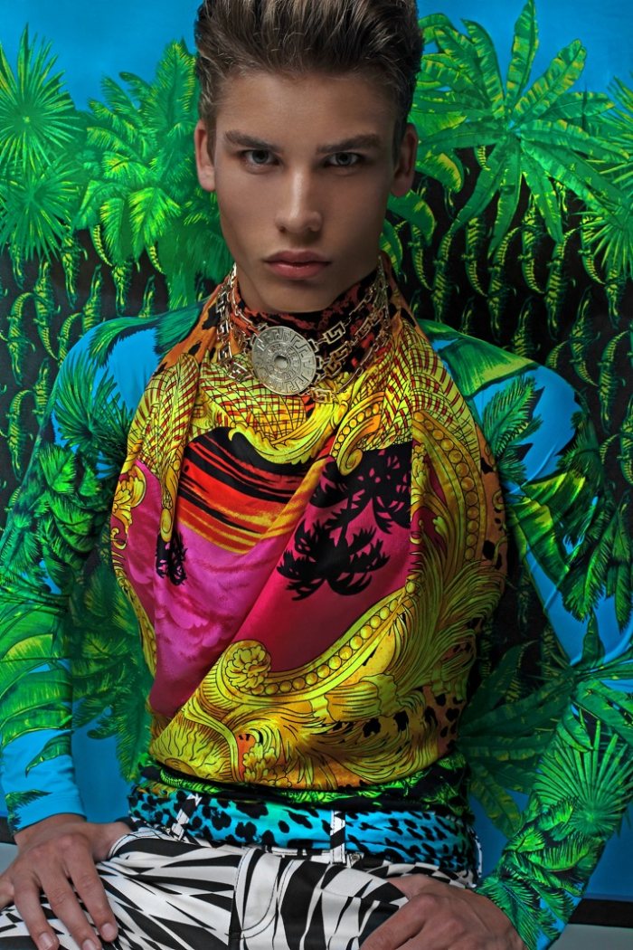 Lucas by Bo Brinkenfalk in Versace x H&M for Dress to Kill