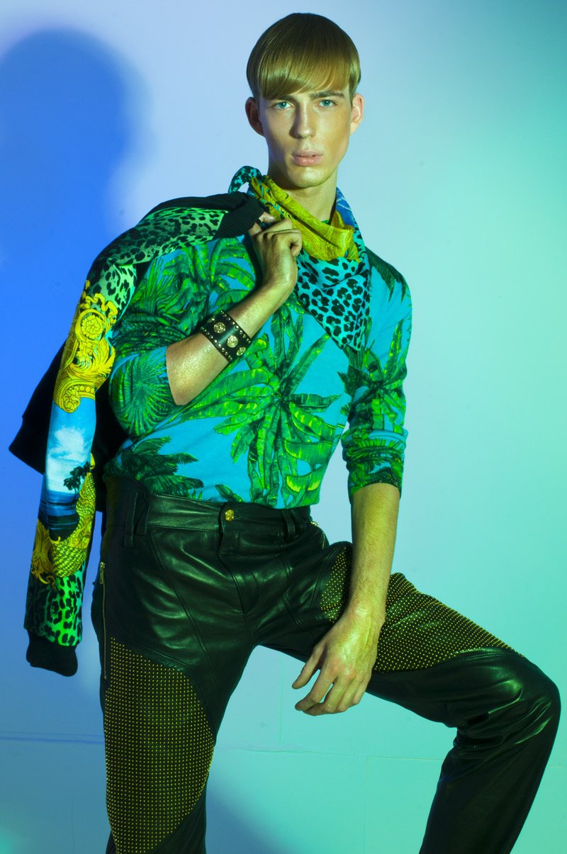 Milo Spijkers by Haruki Horikawa in H&M x Versace for i-D Online