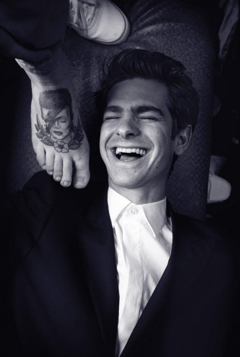 Andrew Garfield Shares a Laugh with Nylon Guys