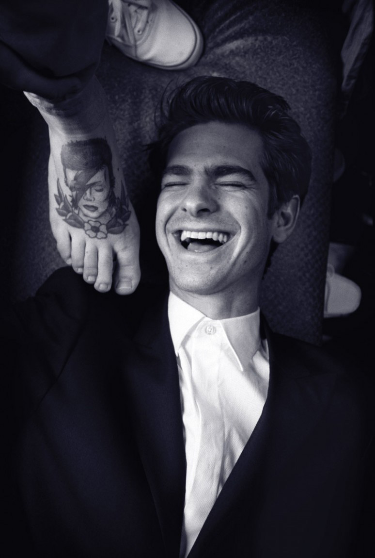 Andrew Garfield Shares a Laugh with Nylon Guys.