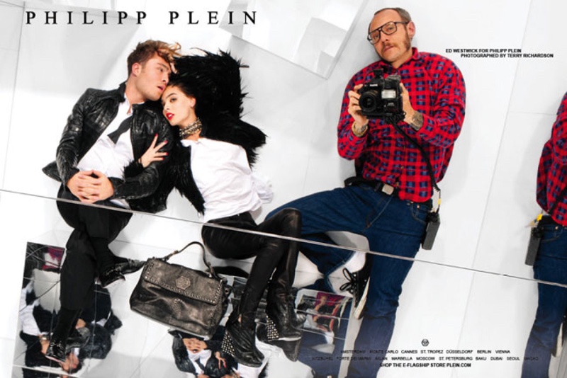 Terry Richardson Photographs Himself Photographing Ed Westwick for Philipp Plein's Fall/Winter 2012 Campaign