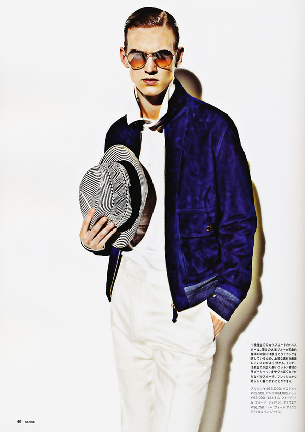 Alexander Johansson by Junji Hata in Tom Ford | Sense May 2010