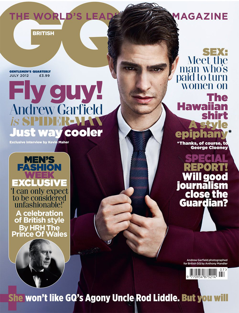 Andrew Garfield Covers July 2012 Issue of British GQ