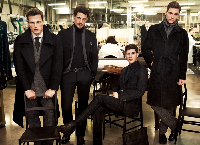 Sam Webb, Andrea Preti, Lars Burmeister & Alexandre Cunha are Modern Charmers for Corneliani’s Fall/Winter 2012 Lookbook