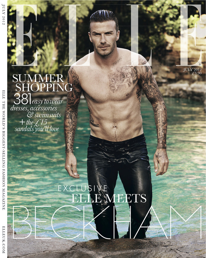 David Beckham Covers British Elle July 2012