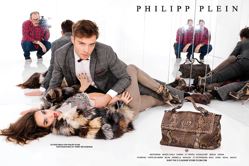Terry Richardson Photographs Himself Photographing Ed Westwick for Philipp Plein’s Fall/Winter 2012 Campaign