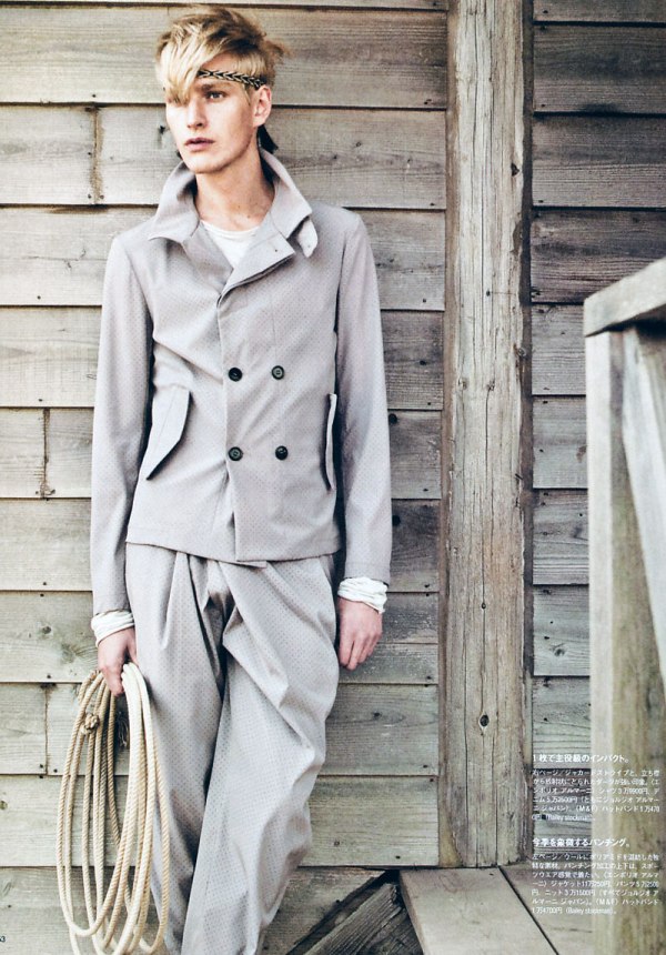 Gerhard Freidl by Junji Hata in Emporio Armani | Popeye May 2010