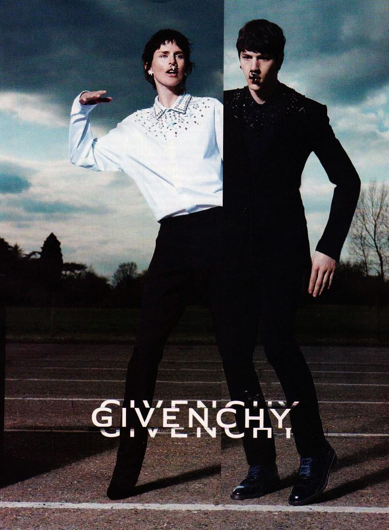 Stella Tennant and Simone Nobili star in Givenchy's fall-winter 2012 advertising campaign.