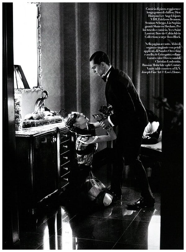 In Grande Stile | Mathias Lauridsen & Freja Beha Erichsen by Steven Meisel